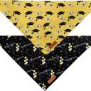 Realeaf Graduation Dog Bandanas 2 Pack, Reversible Pet Scarf for Boy and Girl, Premium Durable Fabric, Holiday Bandana for Small Medium Large and XLarge Dogs (Graduation, X-Large)