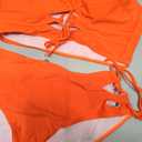 SOLY HUX Womens Plus Size Two Piece Bathing Suit Bikini Swimsuit | Tummy Control, High Waisted Bikini Sets, Adjustable Tie String, Sexy (Orange, XXL)