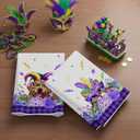 XCHI Mask Cat Dog Purple Flowers Mardi Gras Kitchen Towels Carnival Dish Towels 18x26 Inch Home Kitchen Decorations Hand Towels Set of 2 Drying Dishcloth