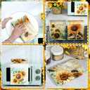 Geyoga 6 Pieces Sunflower Kitchen Towels Absorbent Dish Hand Towel Decorative Tea Washcloth for Summer Kitchen Bathroom Home Decor, 16 x 24 Inch