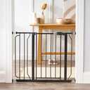 Regalo Safety 29-38.5" Baby Gate for Doorways & Bottom of Stairs, Pressure Mounted Baby Gate with Door for Babies, Toddlers & Pets, Tested & Safe for 30 Years, American Designed, American Owned, Black
