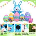 Skylety 7 Pack 8ft Long Easter Inflatables Outdoor Decorations Blow up Bunny and Eggs with Built-in LED Lights Happy Easter Yard Decoration for Outside Cute Spring Home Lawn Garden Hunt Party