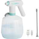 Electric Spray Bottle Automatic Plant Mister 1.8L Rechargeable Battery Powered Sprayer Continuous Spray Bottle,Pump Sprayer, Indoor Watering Can for Plants White