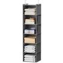 YOUDENOVA Hanging Closet Organizer and Storage, 6-Shelf Closet Hanging Storage Shelves, Grey