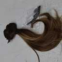 Sisily Clip in Hair Extensions Real Human Hair, 14 inch 130g, Chocolate Brown To Caramel Blonde, 100% Brazilian Remy Human Hair Clip in Extensions Soft Straight 7pcs Per Set with 16 Clips Double Weft