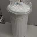 Autumn Alley White Toilet Paper Holder Canister with Lid  Vertical Rustproof Free-Standing Farmhouse Metal Toilet Tissue Caddy for 3 Mega Rolls, Rustic Enclosed Toilet Storage Stand