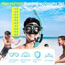 Nearsighted Snorkel Gear, Nearsighted Dry Snorkel Mask Set for Adult Youth, Nearsighted Anti Fog Diving Mask with Detachable Camera Mount & Adjustable Strap for Scuba Diving, Snorkeling, Freediving