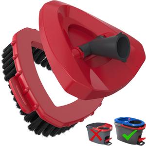 Scrub Brush with Mop Base for 2-Tank Spin Mop Systems, Triangle Floor Scrubber Head Replacement with Stiff Nylon Bristles for Tile & Hard Floor Deep Cleaning  1 Pack