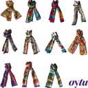 Silk Scarves Women's%100 Mulberry Silk Scarves Pure Silk Long Cat Printed Scarf Head Scarf Headbands Scarves Art Print (Yellow)