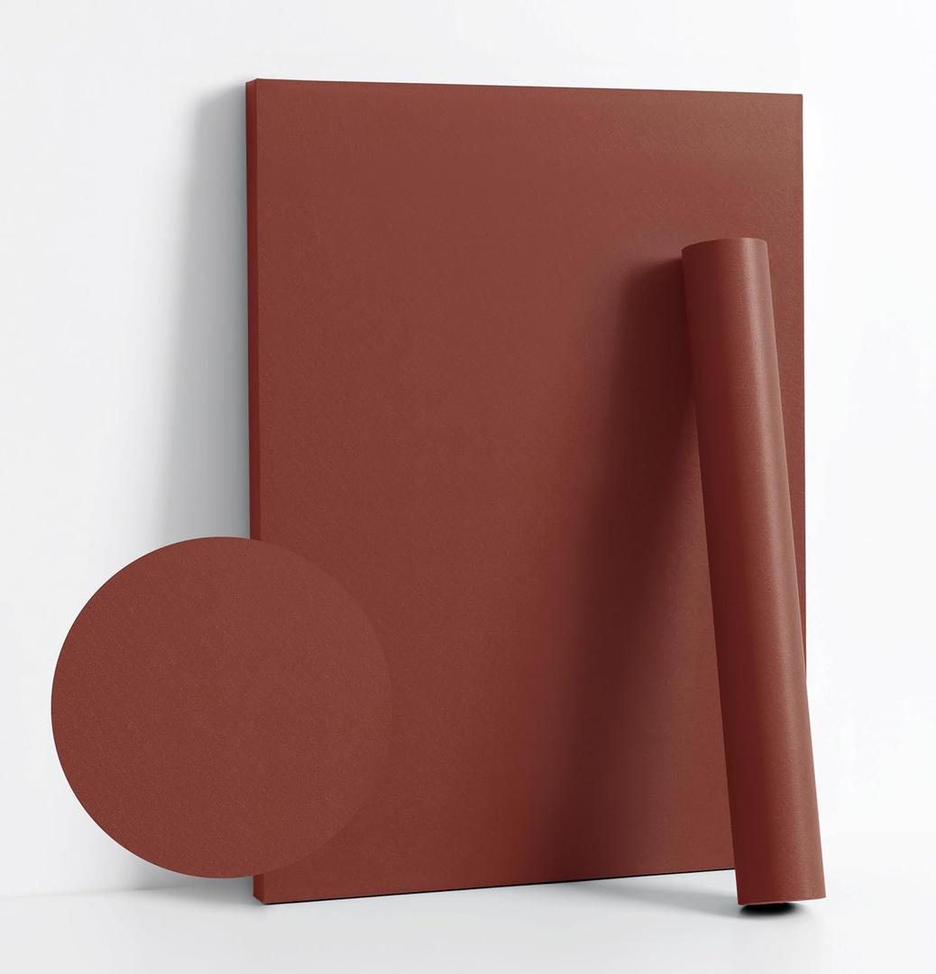 Dimoon 236.2''x17.7''Brick Red Peel and Stick Wallpaper Contact Paper Modern Self Adhesive Wall Paper Removable Textured Solid Color Shelf Cabinet Vinyl Roll (236.2''x17.7'', Brick Red)