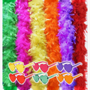 Colorful Feather Boas 6 Packs, 6.6ft Turkey Boas for Women for Bachelor