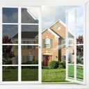 rabbitgoo Window Tint for Home One Way Privacy Window Film See Out Not In Heat UV Blocking Reflective Removable Static Cling Mirror Decorative House Glass Covering, Black Silver, 23.6 Inch X 13.1 Feet