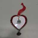 Christmas Tree Ornament Picture Frame Metal Hanging Pendant Holiday 2.5" Photo Frame Charm Decorative of Pets, Baby First Christmas, Family (Love Red)