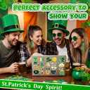 7 Pcs St. Patrick's Day Costume Accessories Leprechaun Top Hat Shamrock Earrings Glasses Irish Stickers Set for Women