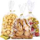 LOKIQNG Cellophane Bags Plastic Gift Bag Clear Cookie Treat Bags with Twist Ties for Party Favor Bag(100PACK,6x10inch)