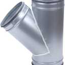 A-KARCK Duct Splitter for Dryer Vent Hose 6 inch, 45 y Shape Duct Connector for Exhaust Fan Hose, Precision Welded Galvanized Steel Prevent Air Leakage