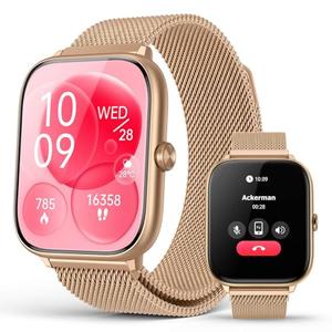 Smart Watch for Women with Blood Pressure Monitor, 2.06" AMOLED Display, IP68 Waterproof Fitness Tracker, 118 Sports Modes, Heart Rate/SpO2/Sleep Monitor, Gift for Her, Compatible with Android iPhone