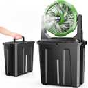 Ausic Portable Misting Fan - 9L Bucket, 10-inch Outdoor Fans for Patios/Camping/Beach/Golf etc., 20000mAh USB Rechargeable Battery Powered Floor Water Cooling Fan, 3 Strong Winds, 3 Spray Mister (Green)