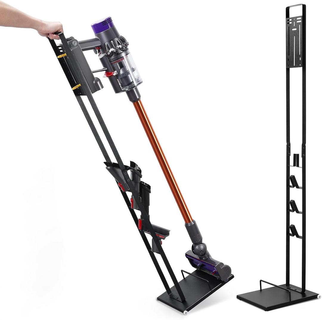 Vacuum Stand for Dyson V15 V11 V10 V8 V7 V6,Stable Metal Bracket Stand Holder Storage for Dyson Handheld DC30 DC31 DC34 DC35 DC58 DC59 DC62 DC74 Cordless Vacuum Cleaners Attachments and Accessories (Black)