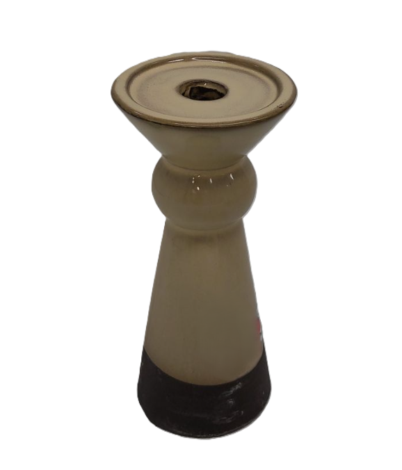 Ceramic BRN/BLK Pillar Holder SM