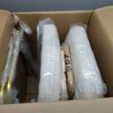 CangLong Fleece Dining Chairs, Mid-Century Modern Upholstered Armless Chairs with Metal Legs for Home, Kitchen, Dining Room, Set of 2, White