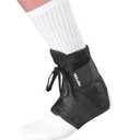 MUELLER Sports Medicine Soft Ankle Brace with Straps, Ankle Pain Relief Support for Men and Women, Ideal for Sprains, Strains, Arthritis, Black, Small
