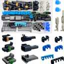 14-12 AWG 1/2/4 Pin Connector Weather Pack Connectors Kit 1/2/4 Wire Waterproof Automotive Electrical Plug Connectors Quick Connect and Disconnect (12 Sets)