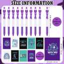 18 Pcs Suicide Prevention Awareness Items Includes 9 Health Awareness Journal Notebooks and 9 Purple Ribbon Pen, Stationery Gifts for Charity Campaign Supplies World Suicide Prevention Day