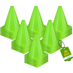 36pcs Cones 7 Inch Soccer Cones and Plastic Traffic Cones, Durable Cones for Sports Training, Ideal for Soccer, Basketball, Football, Skating, and Agility Drills Practice