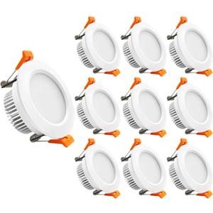 YGS-Tech 3 Inch LED Recessed Lighting, Dimmable Downlight 5W(40W Halogen Equivalent), CRI80, 5000K Daylight White, Ceiling Light with LED Driver(10 Pack)