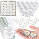 100 Sets Wedding Gifts for Guests Heart Shaped Candles Mini Candles Wedding Candle Gifts for Guests Thank You Cards and Organza Bags for Bridal Shower Party Favors