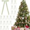 24 Pieces Satin Ribbon Bows 6 x 12 Inch Large Twist Tie Christmas Tree Bow for Gift Wrapping Bottle Balloon Treat Bag DIY Craft Wedding Bridal Baby Shower Birthday Party Decoration (Sage Green)