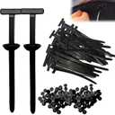 2 x 100Pcs Nylon Universal Cable Tie Buckle,Heavy Duty Self-Locking Zip Ties Holder,Multipurpose Plastic Cable Ties Tool,UV-Resistant Fasteners for Car Fender Trunk Repair,Home&Car Daily Repair