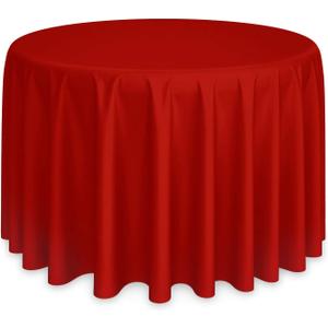 Lann's Linens - 120" Round Premium Tablecloth for Wedding/Banquet/Restaurant - Polyester Fabric Table Cloth - Red