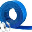 1" x100 FT, Pool Backwash Hose, Heavy-Duty PVC Hose, Lay Flat Discharge Hose, Weatherproof Burst Resistant for Water Transfer, Sump Pump, Pool Filter, Pool Drainwith 2 Clamps