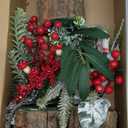 Lulu Home 3 Packs Christmas Table Decorations, Artificial Mini Christmas Trees Centerpieces with Red Berries Pine Cones for Xmas Tabletop Home Farmhouse Holiday Decor