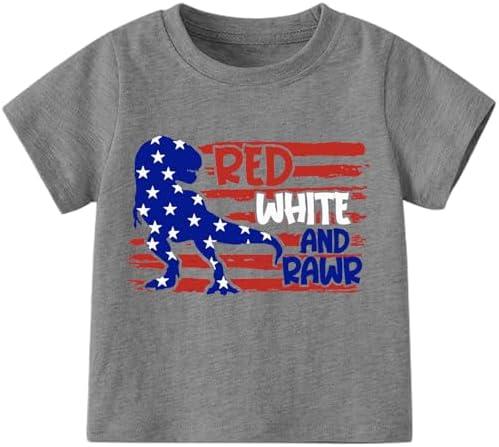 Zarityha Boys American Flag Shirts USA Short Sleeve T-Shirts, 7 Years