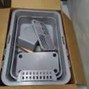 Stainless Steel Litter Box with Lid, Extra Large Enclosed Cat Litter Box Fits All Cats with Flip Cover, Top Entry Metal High Sided Cat Box, Anti-Leakage (Grey)