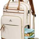 MATEIN Teacher Work Backpack with Lunch Compartment Detachable, 15.6 Inch Laptop Backpack with USB Port & Organized Pocket, College Computer Backpacks Meal Prep Bag Gift for Women Nurse Commute Office (Beige)
