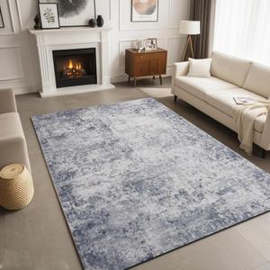 9x12 Area Rugs Living Room - Non-Slip Soft Washable Rug for Bedroom, Dining Room, Home Office | Durable Comfortable & Stylish Design (Grey)