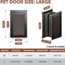 3-Flap Dog Door, All Aluminum Alloy Large Doggy Door Doggie door for Wall, Heavy Duty Pet Door Easy to Install, Energy Efficient, Telescoping Tunnel for Interior & Exterior Wall, Pet Up to 110Lb-Black