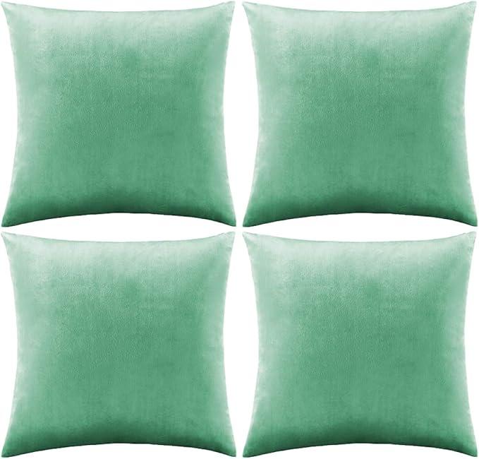 GIGIZAZA Black Velvet Decorative Throw Pillow Covers Cushion Cover Set of 4 Yellow Luxury Pillow Cases for Sofa (18x18inch(45x45cm)-4pcs, Black) GIGIZAZA Black Velvet Decorative Throw Pillow Covers Cushion Cover Set of 4 Yellow Luxury Pillow Cases for Sofa (18x18inch(45x45cm)-4pcs, Black)