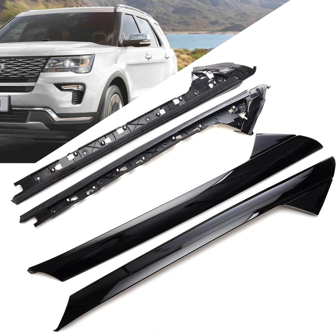 Windshield A-Pillar Molding Trim Compatible with 2011-2019 Ford Explorer Replaces 926-450,926-451,BB5Z7803137AA, BB5Z7803145AA, BB5Z7803136AA, BB5Z7803144AA(Left and Right 4 Pack Outer and Inner)