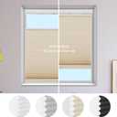 MYshade Top Down Bottom Up Shades Light Filtering Shade Cordless Blinds for Indoor Windows Honeycomb Cellular Sheer Window Blinds & Shades Easy to Install 33" W X 72" H (Beige)
