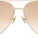Retro Gold Aviator Sunglasses for Women Men Trendy Oversized Fashion Metal Frame Oval Designer Inspired Dupe Shades