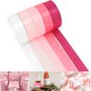 Pink Satin Ribbon - 1 Inch, 5 Rolls Total 125 Yards - Baby, Light, Hot Pink for Wedding Bouquets, Gift Wrapping, Bridal Showers