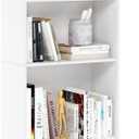 Furinno Jaya Book Shelf, 5-Tier Bookshelf, Bookcase with Adjustable Shelves, 9.5 x 24.5 x 71.2, for Organization and Storage, for Living Room, Bedroom, Home Office, White