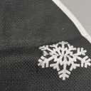 HOHOTIME Burlap Christmas Tree Skirt, 30 Inch Black Tree Skirt with White Snowflakes and Merry Christmas Words, for Xmas Holiday Home Decoration