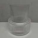 Ribbed Glass Vase, Flower Vase, Fluted Clear Vases for Flowers, Modern Vases for Living Room, Dining Table, Entryway, Shelf, Wedding, Office, Coffee Table, Birthday, 7.5 Inches (Large)