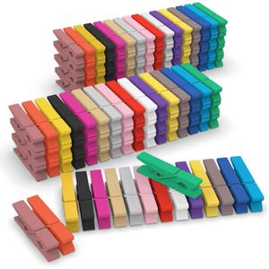 (Pack of 128) Mini Wooden Colored clothespins,16 coloers Each 8pcs